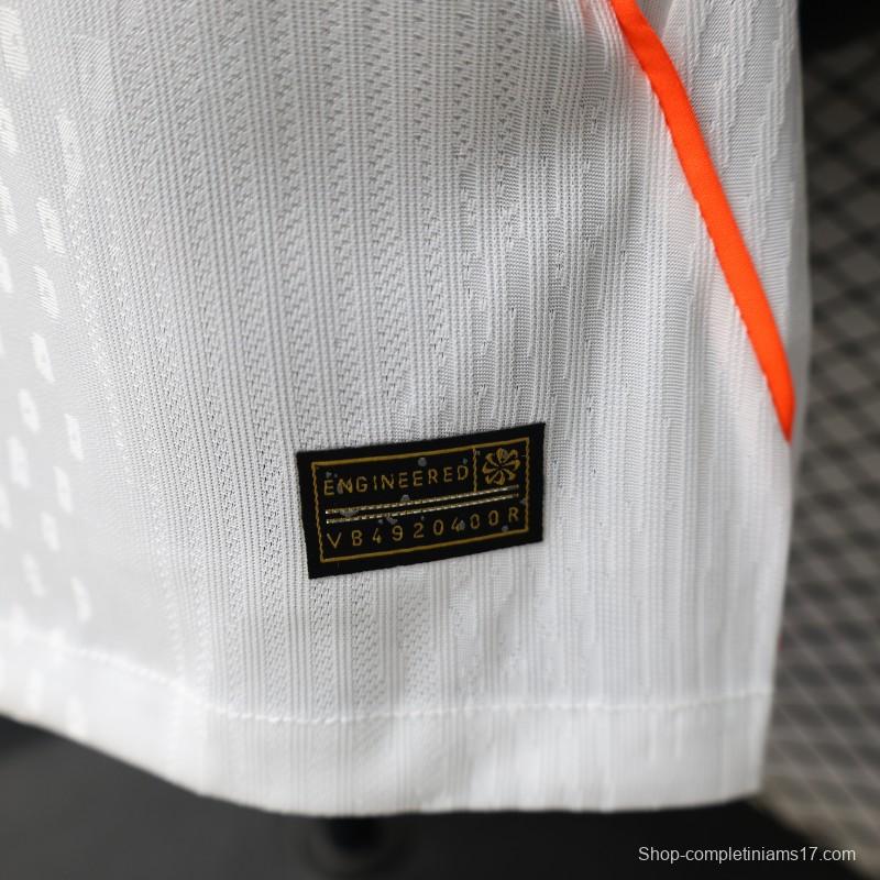 Player Version 2026 Netherlands  White with Orange  Away Jersey