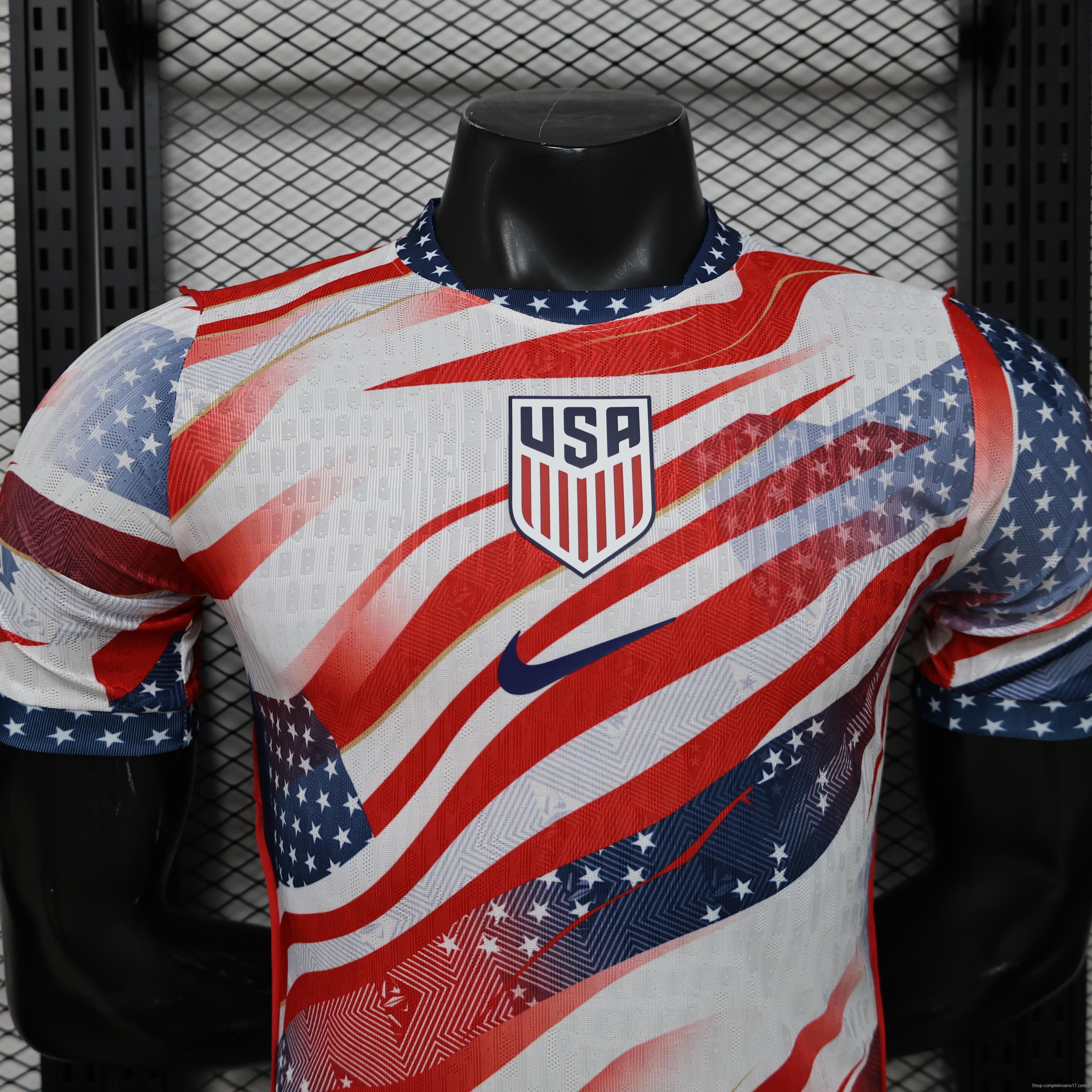 Player Version 2026 USA  Home White/Red/Blue American Flag Print Special Edition Jersey