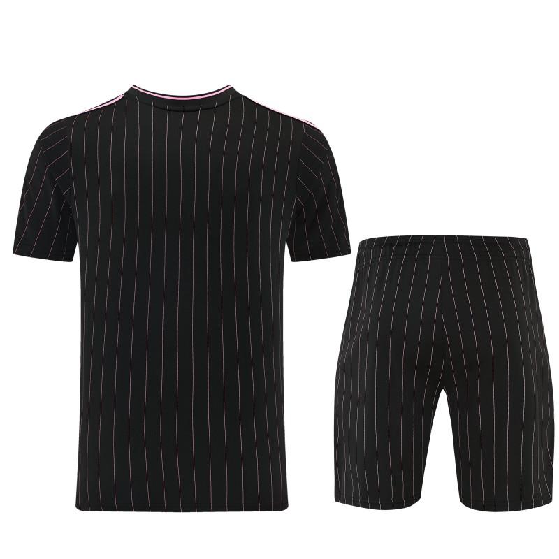 2026/27 Inter Miami CF Black Pinstripe Short Sleeve+Soccer Shorts