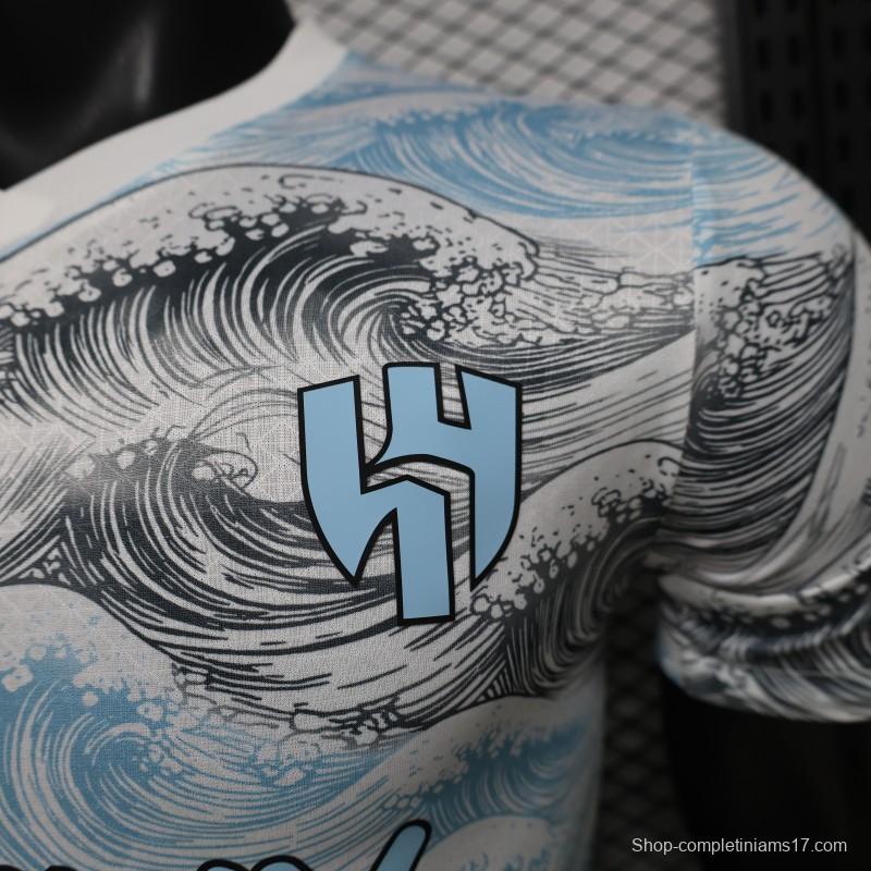 Player Version 26/27 Al-Hilal SFC White & Blue Hokusai Wave Print Special Edition Away Jersey