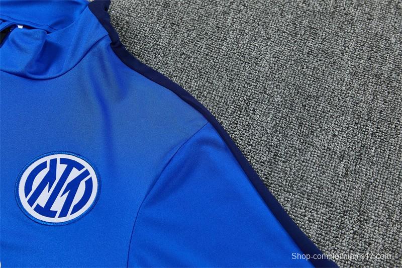 2026 Inter Milan Royal Blue Half  Zipper Jacket Tracksuit + Long Pants (Nike)