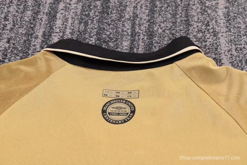 Retro Kids 01/02 Manchester United Centenary Golden Reversible Jersey