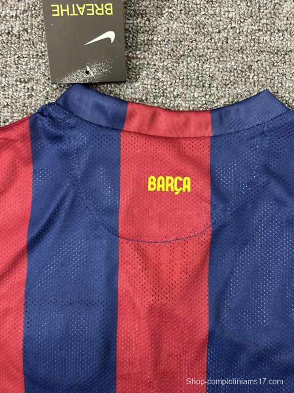 Retro Kids 14/15 Barcelona Home Long Sleeve Jersey