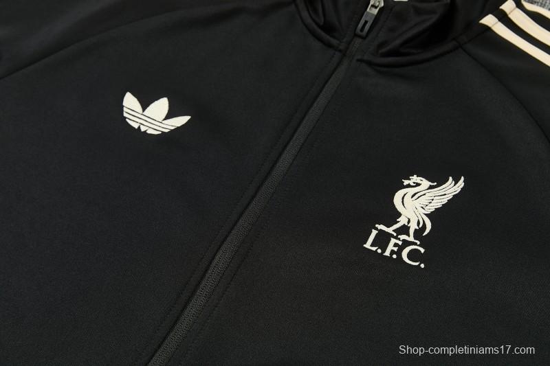 26/27 Liverpool Black & Cream Full Zipper Jacket Tracksuit + Long Pants