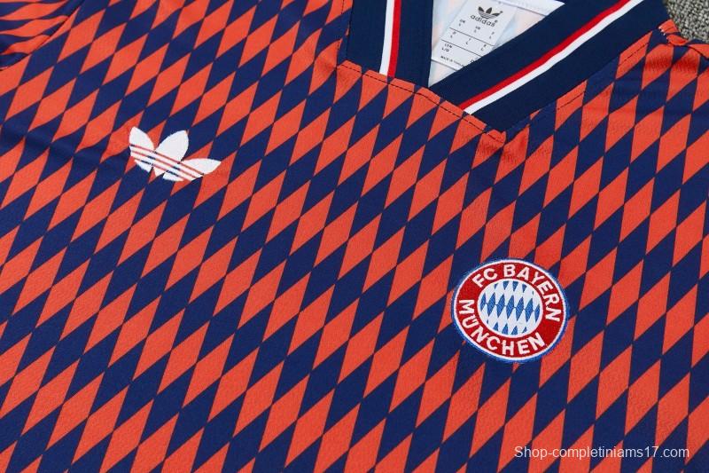 26/27 FC Bayern München Red & Navy Blue  Short Sleeve Tracksuit + Long Pants