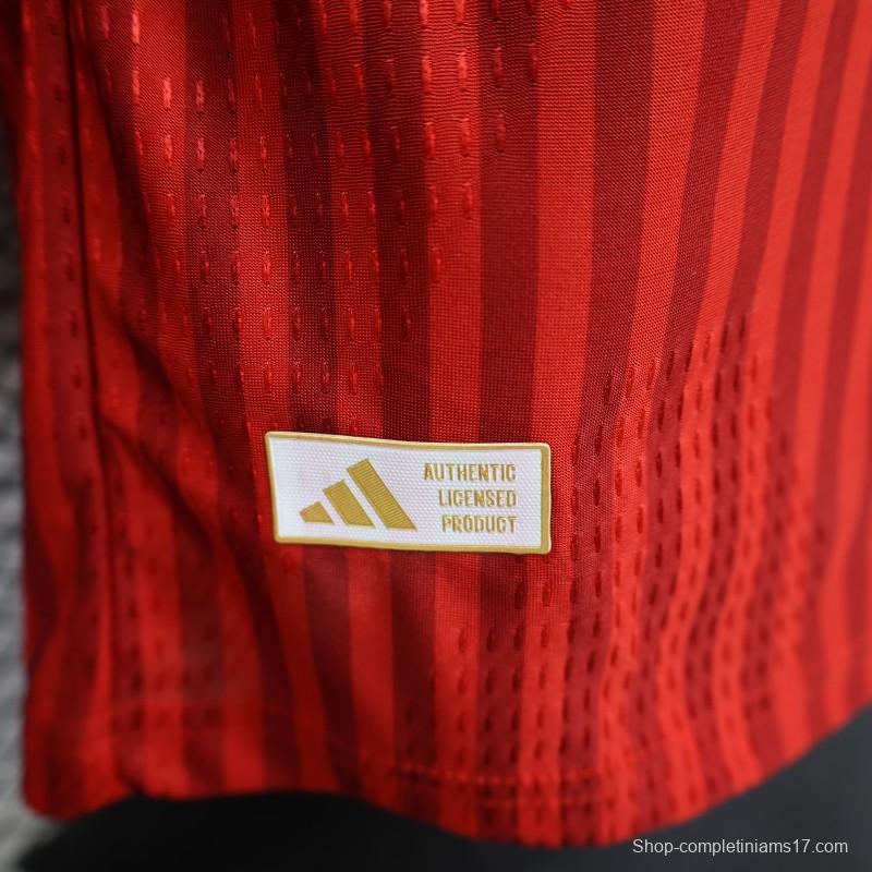 Player Version 26/27 FC Bayern Munich Red-on-Red Diagonal Stripe  Long Sleeve Jersey