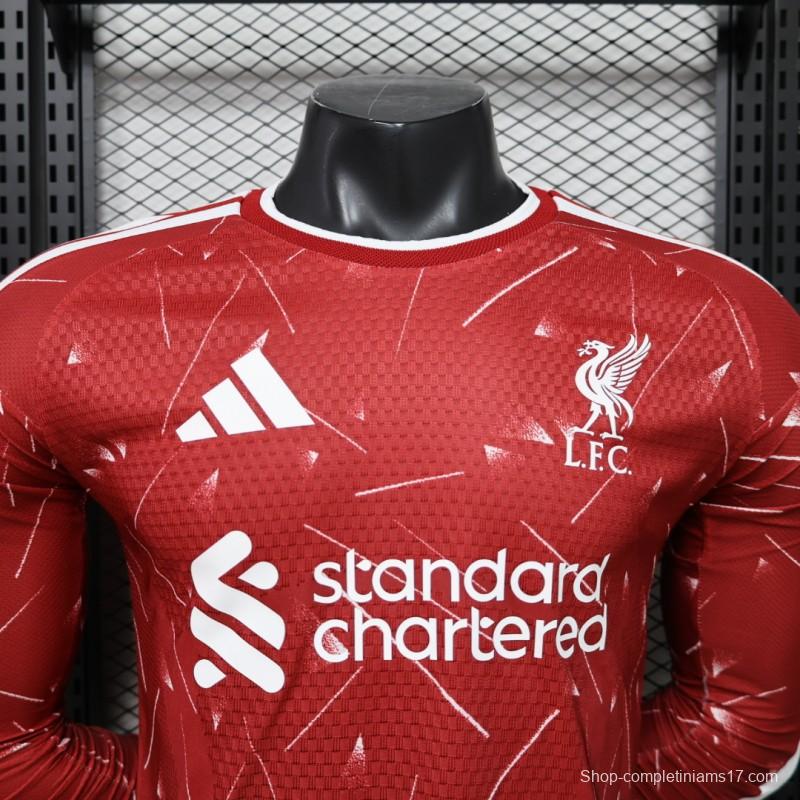 Player Version 26/27 Liverpool Red Lightning Fragment Long Sleeve Home Jersey