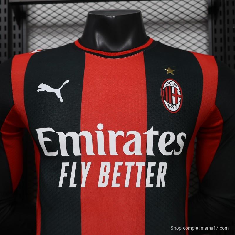 Player Version 26/27 AC Milan Home Long Sleeve Jersey