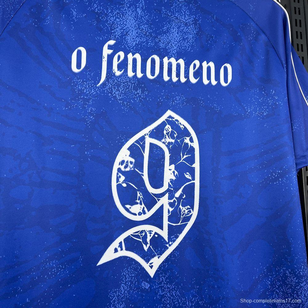 2025 Mens Brazil O Fenomeno#9 Comma Football Blue Jersey