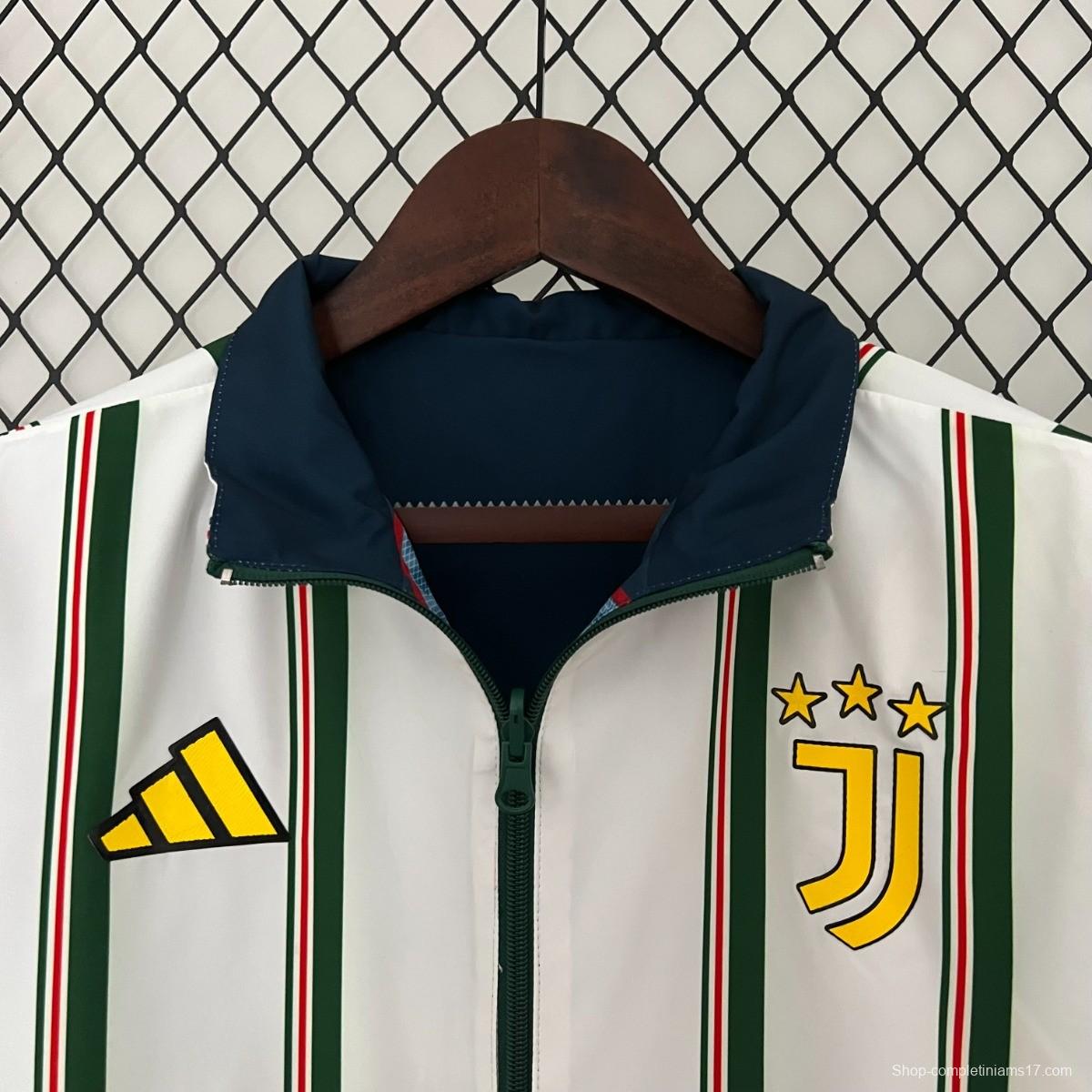 23/24 Juventus White Navy Windbreaker