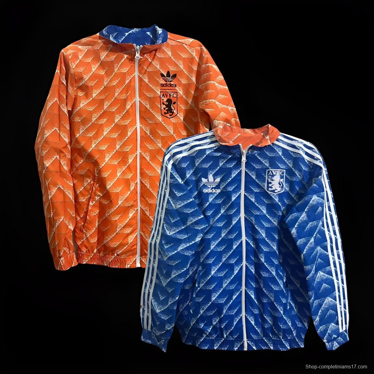 Retro Aston Villa Reversible Blue/Orange Jacket