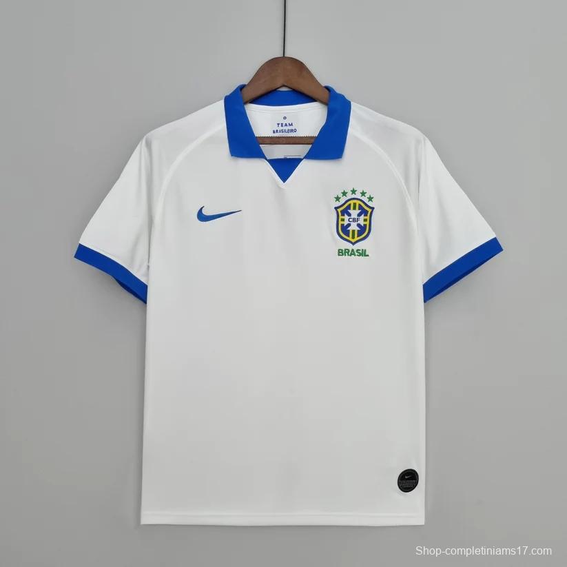 Retro 2019 Brazil Away White Jersey