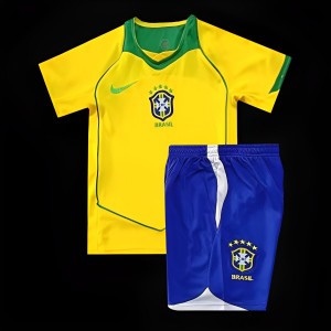 Retro 2004 Kids Brazil Home Jersey