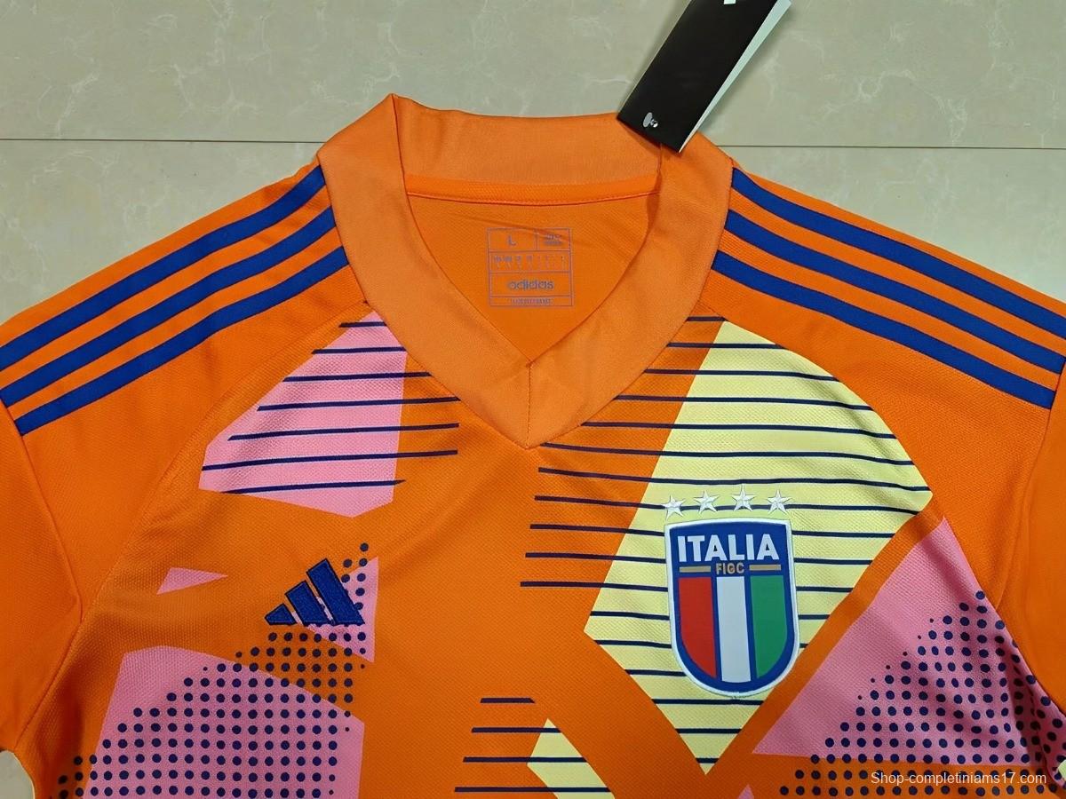 2024 Italy Orange Goalkeeper Jersey