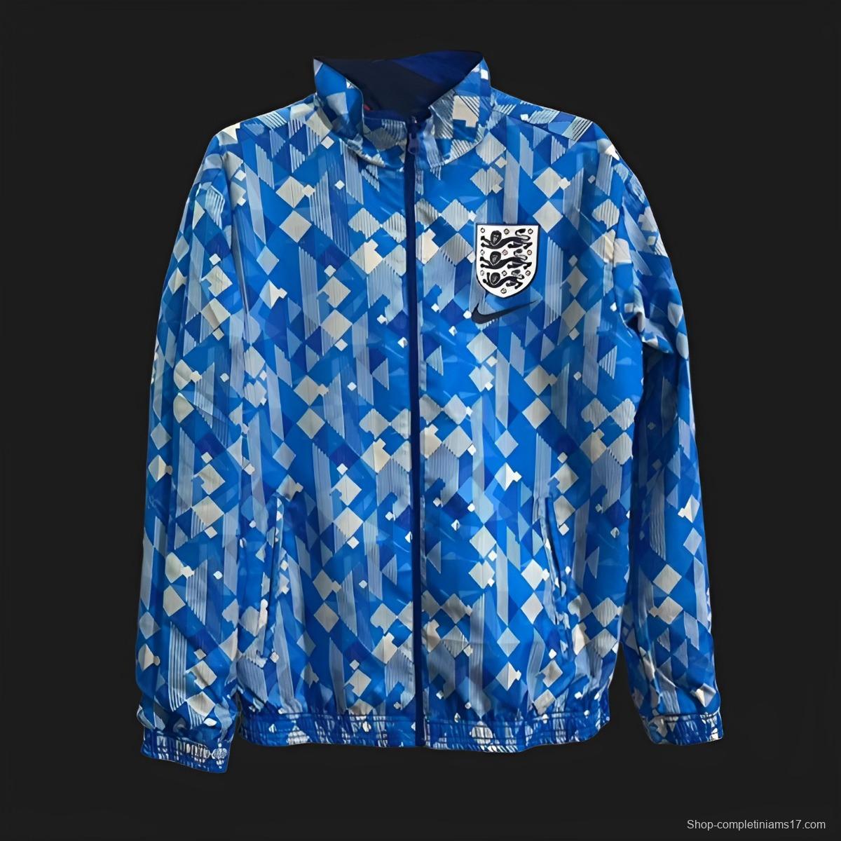 2024 England Reversible Blue/Navy Full Zipper Jacket