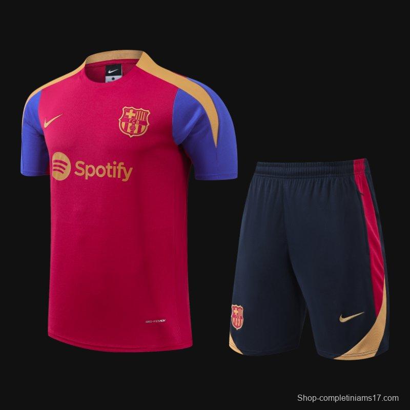 23/24 Barcelona Red/Navy Short Sleeve Jersey+Shorts