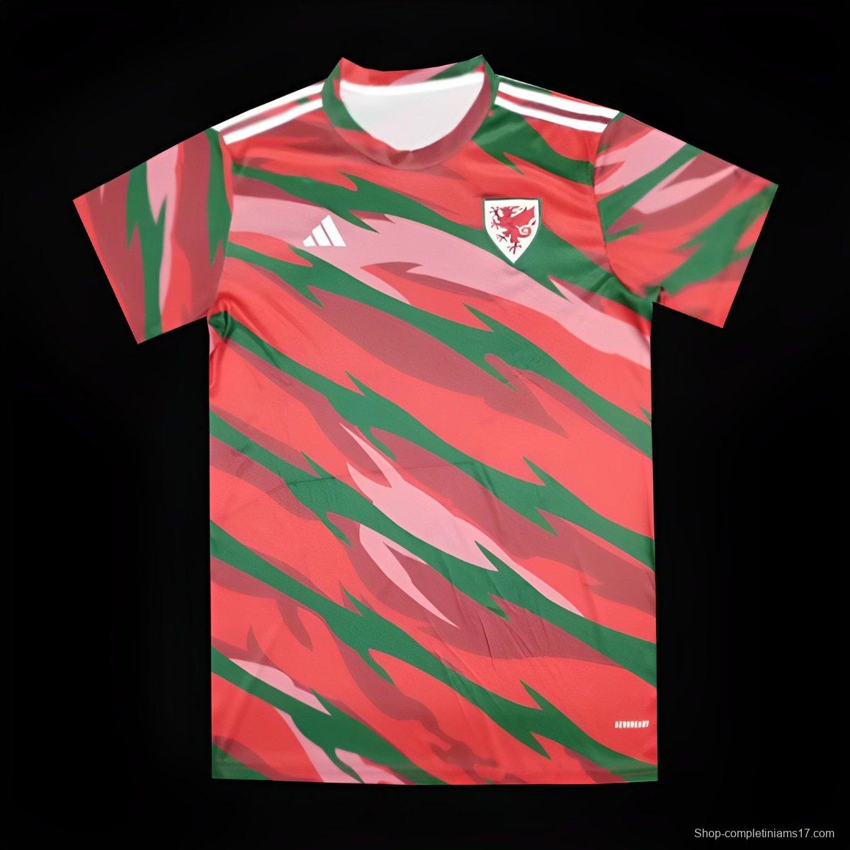 2024 Wales Orange Stripe Pre-Match Jersey