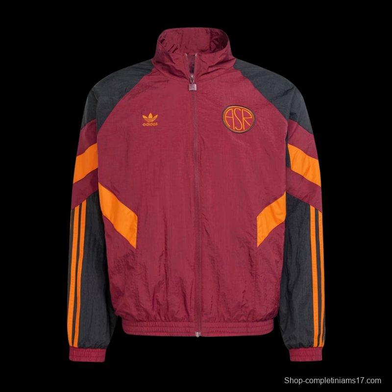 24/25 Roma x Adidas Original Full Zipper Track Top Windbreaker