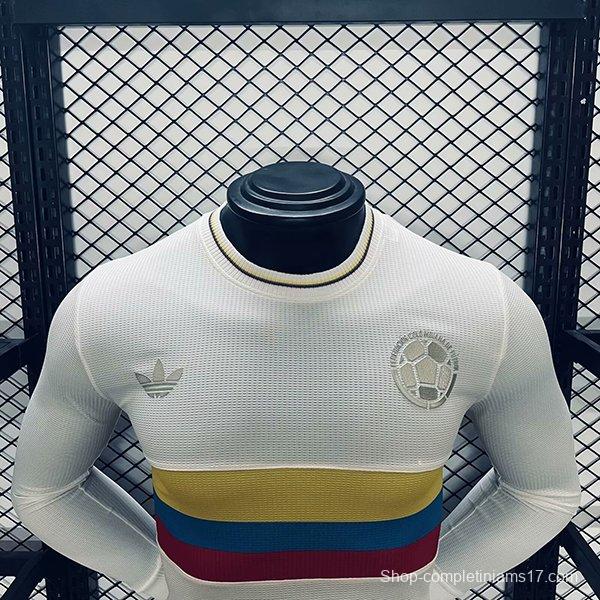 Player Version 2024 Colombia White 120Th Anniversary Long Sleeve Jersey