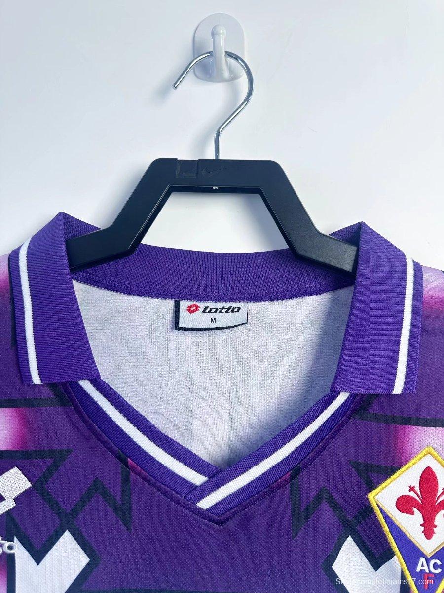 Retro 92/93 Fiorentina Away Long Sleeve  Jersey