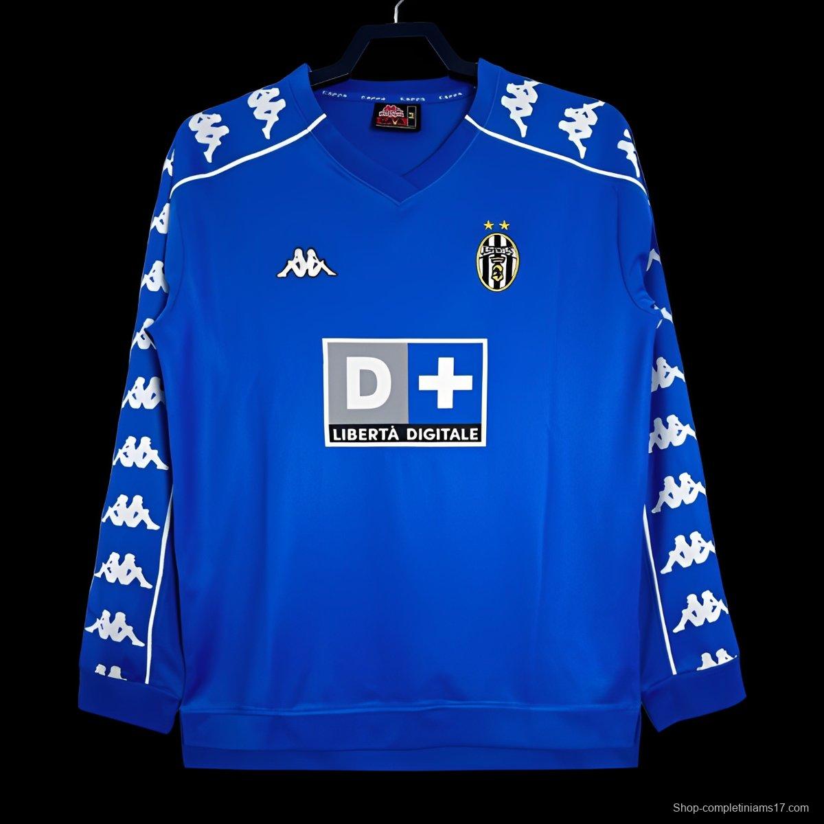 Retro 99/00 Juventus Away Long Sleeve Blue Jersey