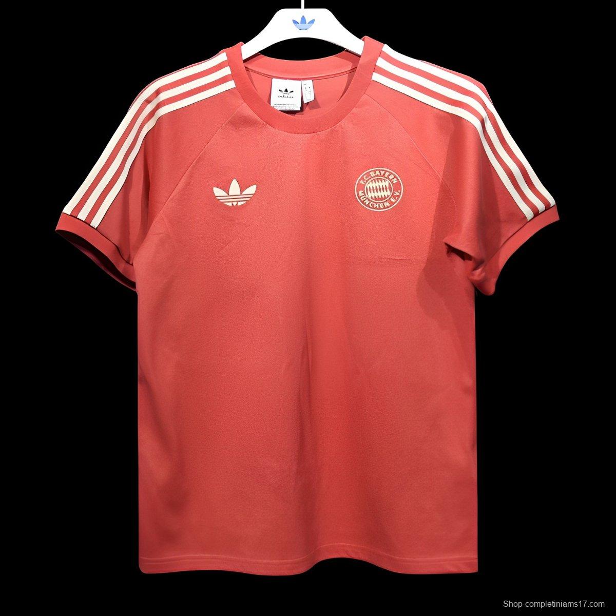 24/25 Bayern Munich Adidas Originals Red Cotton T-Shirts