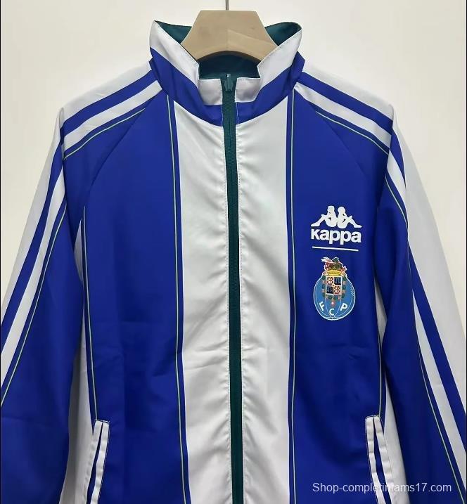 24/25 Porto Dark Cyan/White/Blue Reversible Windbreaker