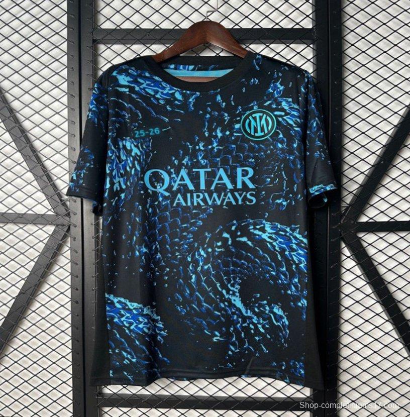 25/26 Inter Milan Black with Blue Snake Pattern Jersey
