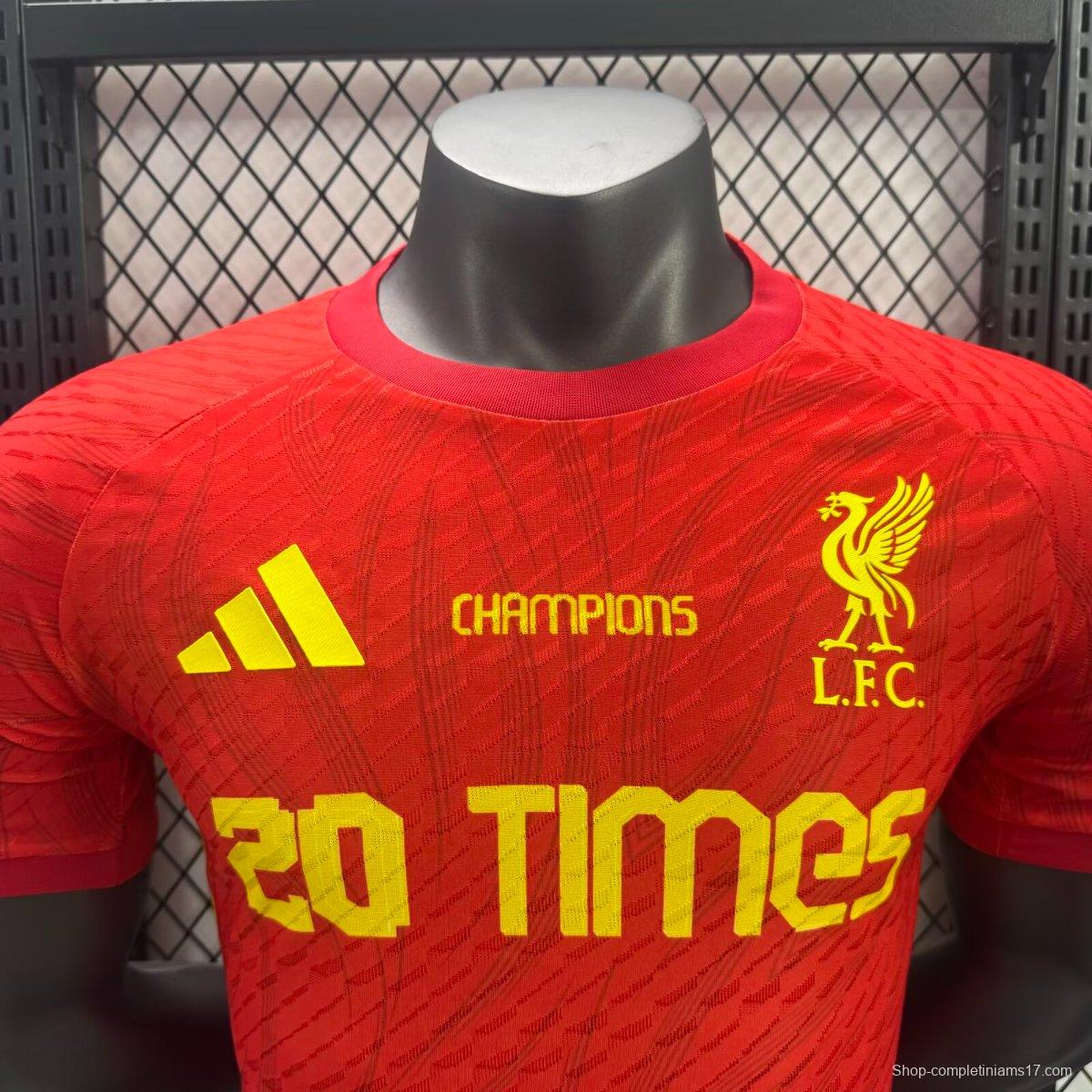 Player Version 25/26 Liverpool 20 Times Champion Jersey