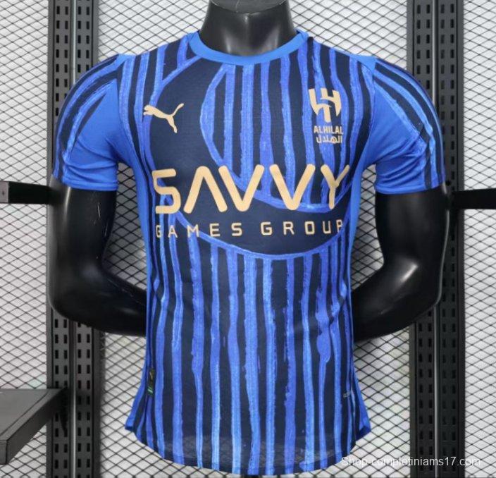 Player Version 25/26 Al Hilal Home Blue with Vertical Stripes Jersey