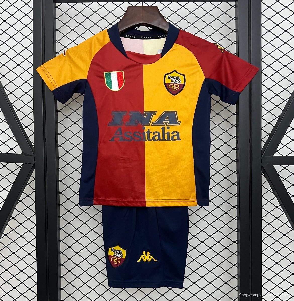 Retro 01/02 Kids Roma Home Size 16-28 Jersey