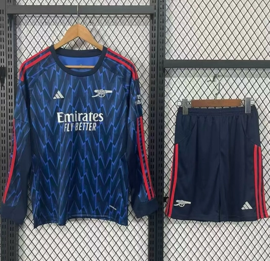 25/26 Kids Arsenal Away Navy Long Sleeve Jersey