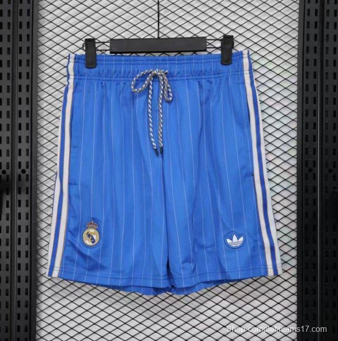 25/26 Real Madrid Blue with White Pinstripes Shorts