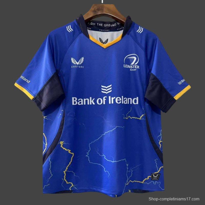 25/26 Leinster Rugby Blue with Lightning Map Pattern Jersey