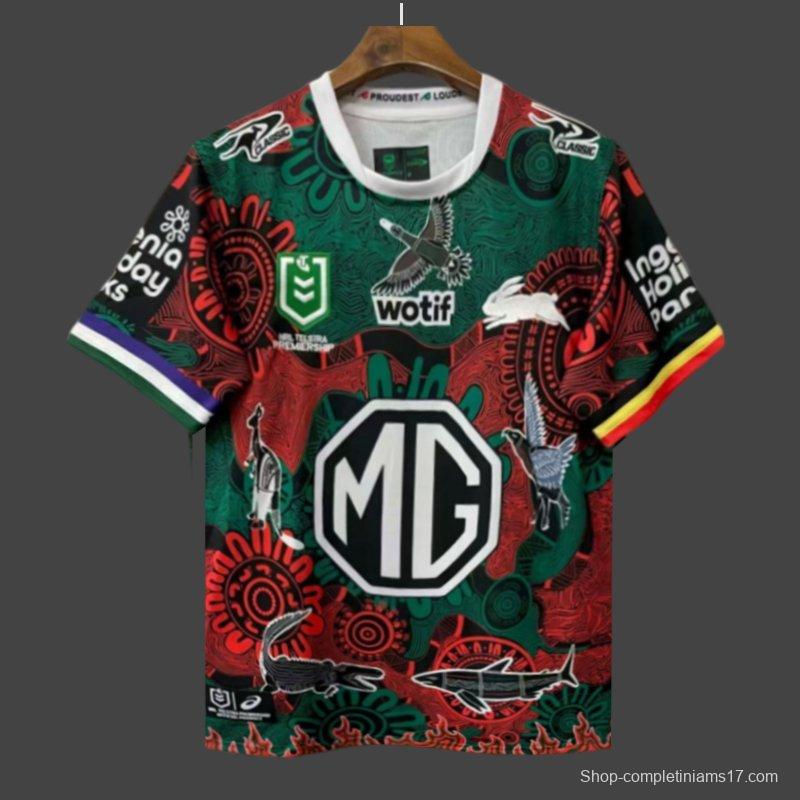 25/26 South Sydney Rabbitohs Green and Red with Indigenous Art Jersey