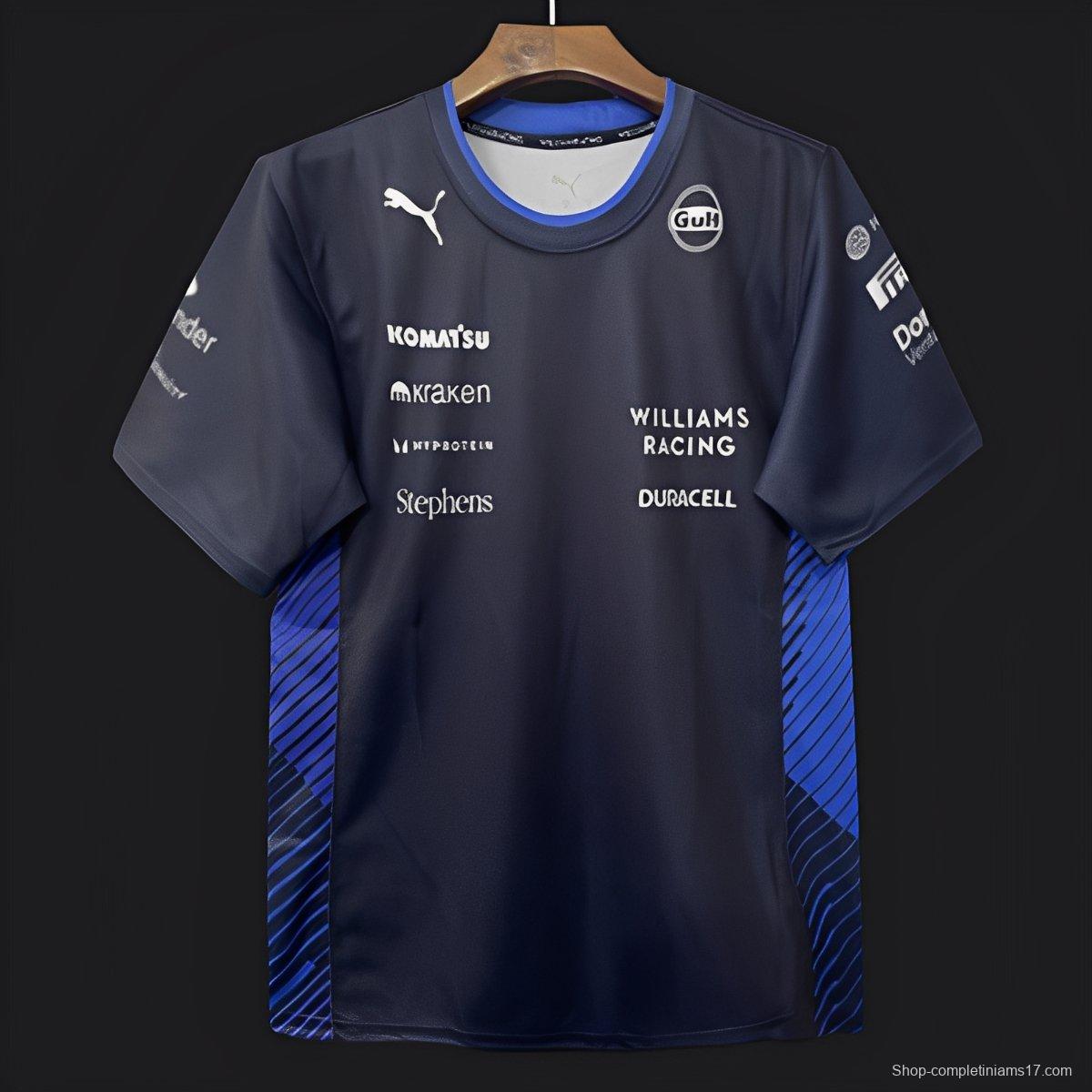 2025 F1 Williams Racing Navy Blue with Blue Diagonal Stripe Team Shirt