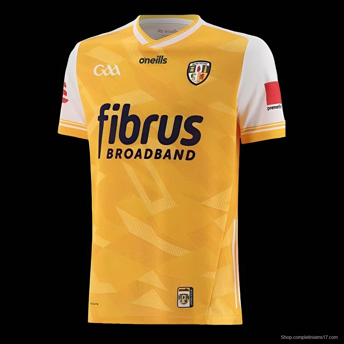 2026 Antrim GAA Yellow with White Sleeves Jersey
