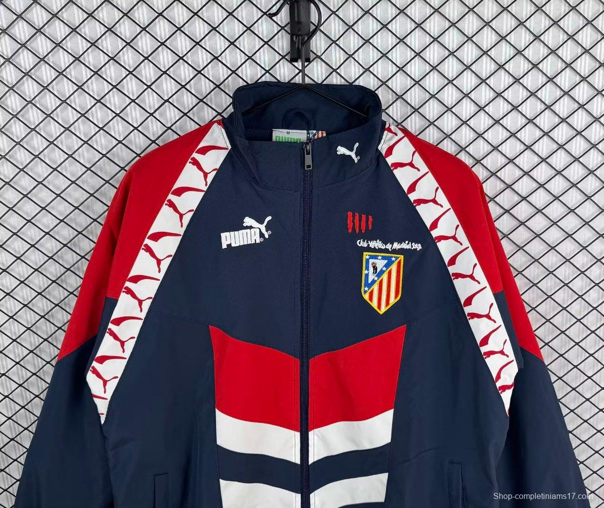 Retro 95/96 Atletio Madrid Navy/Red Windbreaker