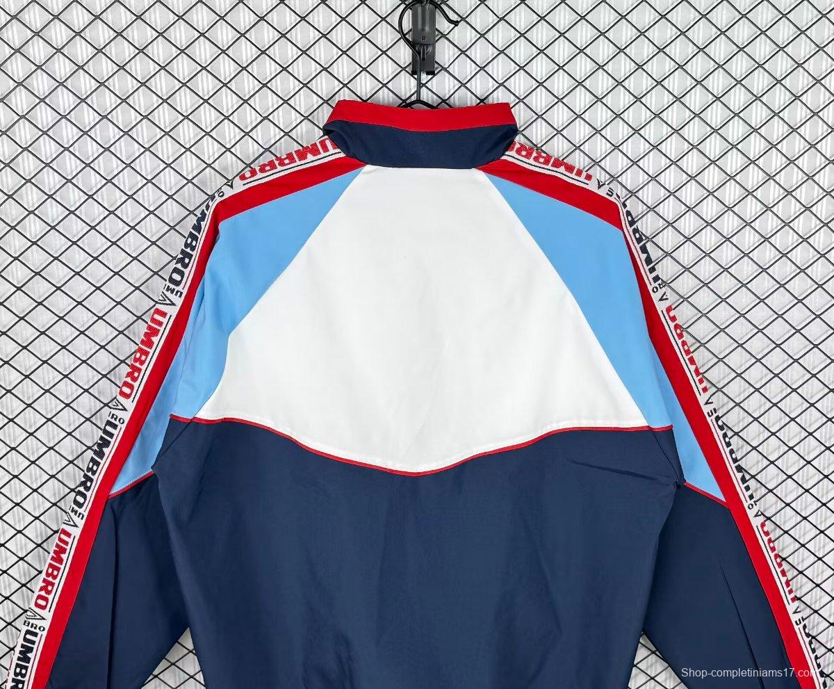Retro 98/99 Celta Navy/White Full Zipper Windbreaker
