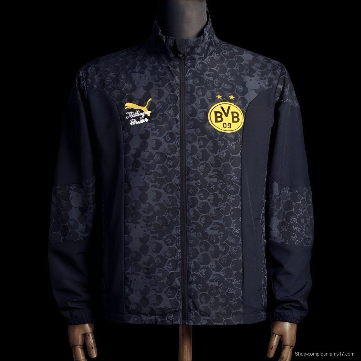 2026 Dortmund Black Reversible Jacket Windbreaker