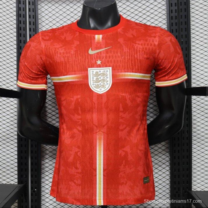 Player Version 2026 England Away Red with Gold Lion  Special Edition Jersey