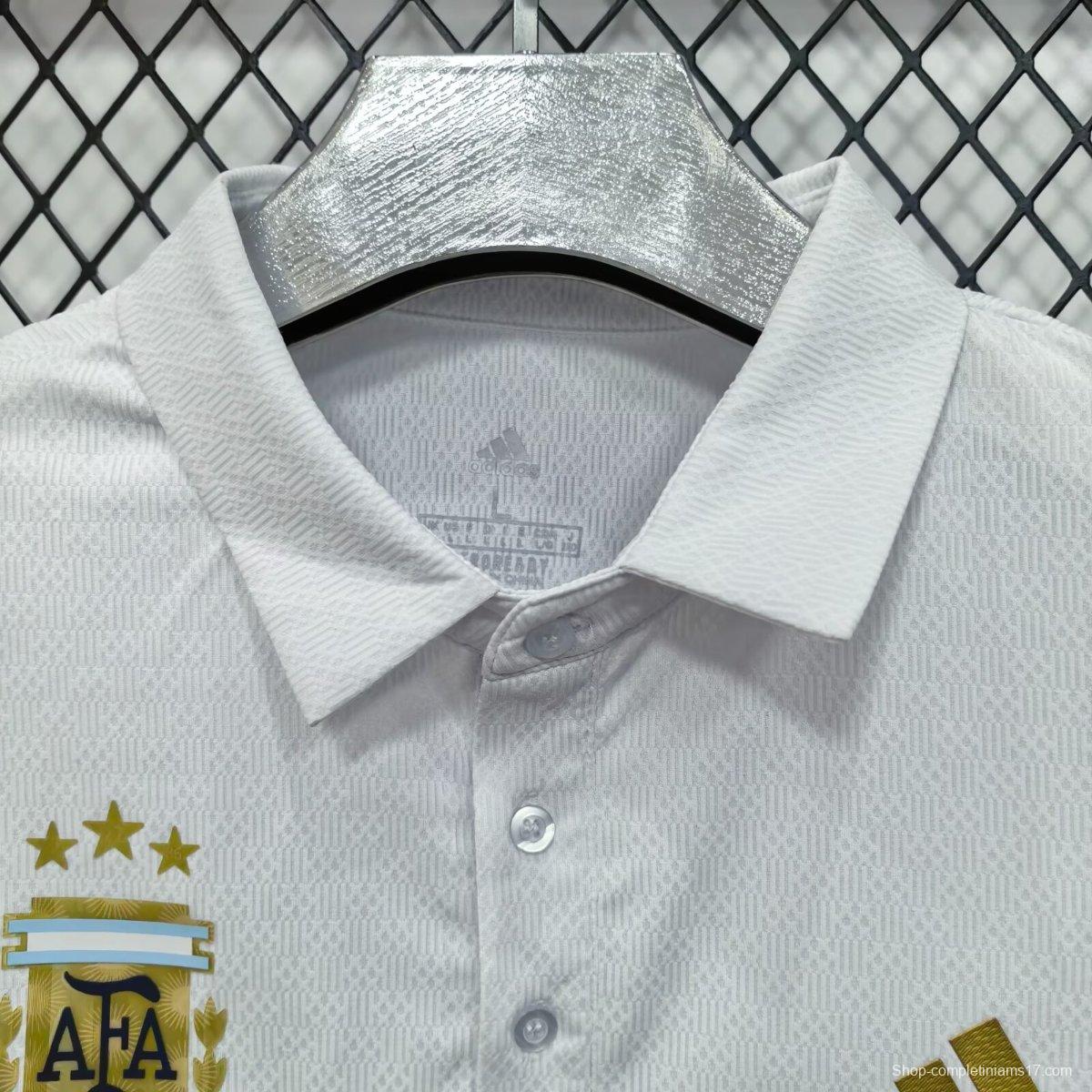 2026 Argentina White Polo Jersey