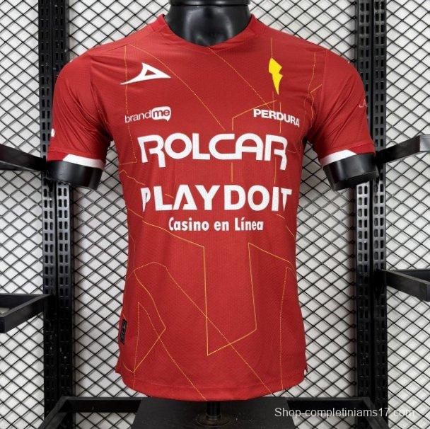 Player Version 25/26 Club Necaxa away Red with Gold Geometric Lightning Pattern Jersey