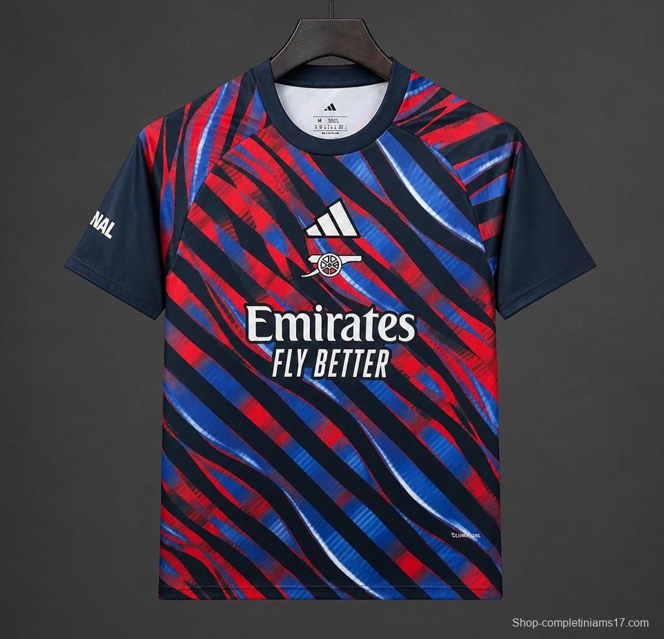 26/27 Arsenal Navy Blue Brushstroke Pattern Pre-match Jersey