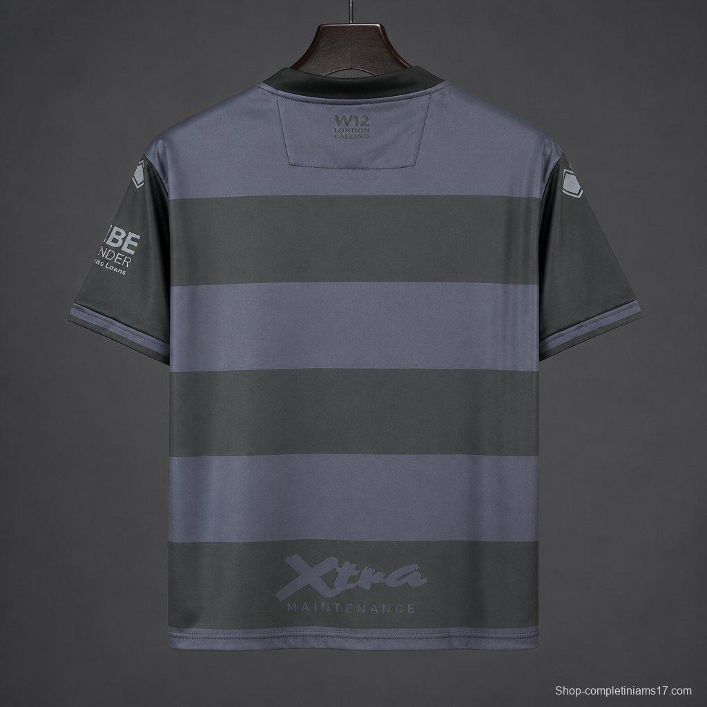 26/27 Queens Park Rangers Black & Dark Grey Stripes Third Jersey