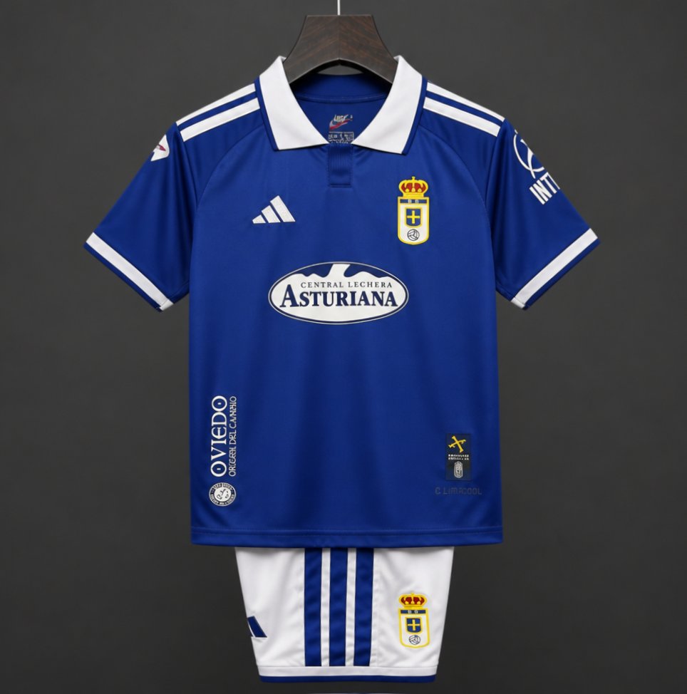 26/27 Kids Real Oviedo Home Blue Jersey