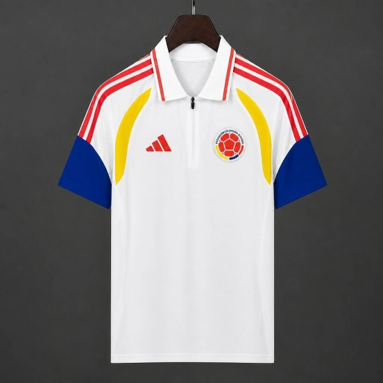 2026 Colombia White Training Polo Jersey
